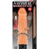 Natural Realskin Hot Cock #1 Rechargeable Warming Vibrator 7in - Vanilla