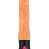 Natural Realskin Hot Cock #1 Rechargeable Warming Vibrator 7in - Vanilla