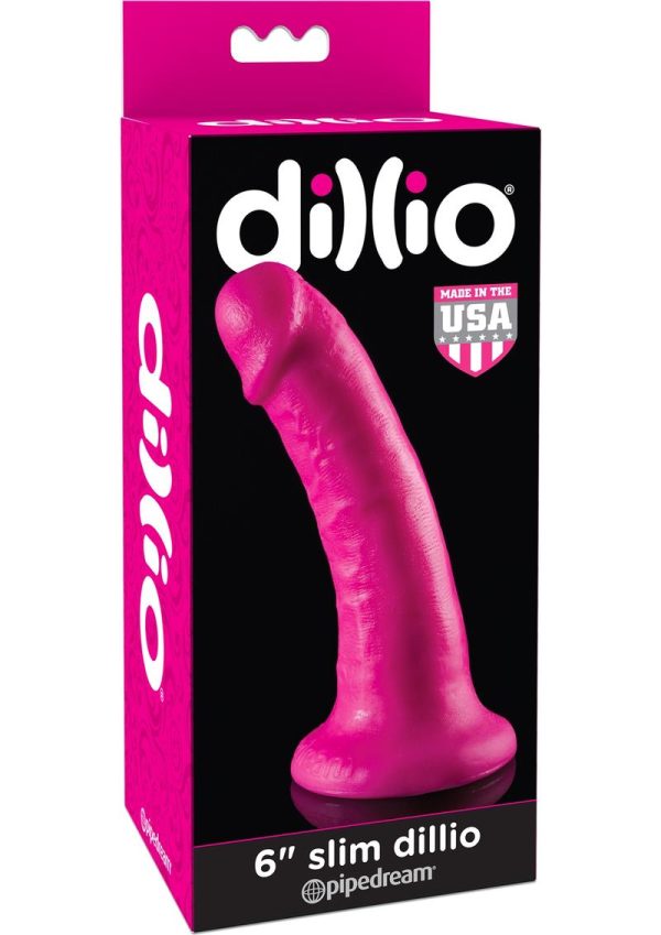 Dillio Realistic Slim Dildo 6in - Pink