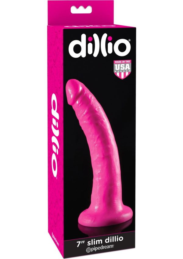 Dillio Realistic Slim Dildo 7in - Pink