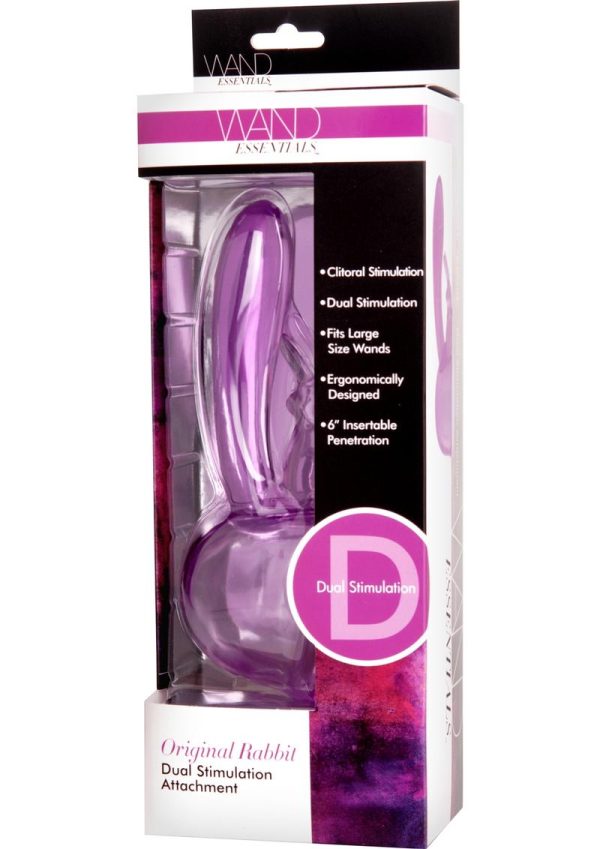 Wand Essentials Original Rabbit Dual Stimulation Wand Attachment - Purple