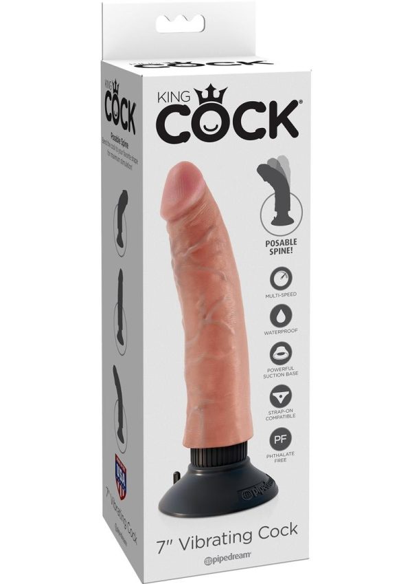 King Cock Vibrating Dildo 7in - Vanilla