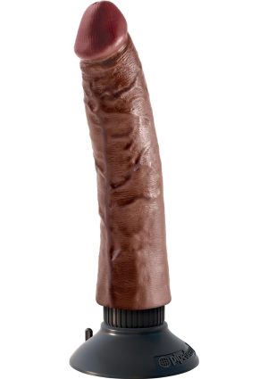 King Cock Vibrating Dildo 7in - Chocolate