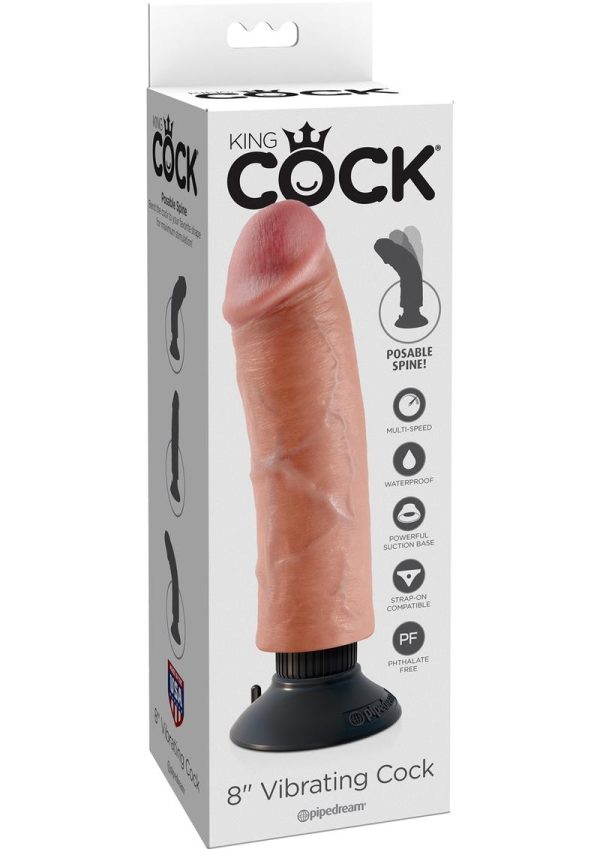 King Cock Vibrating Dildo 8in - Vanilla