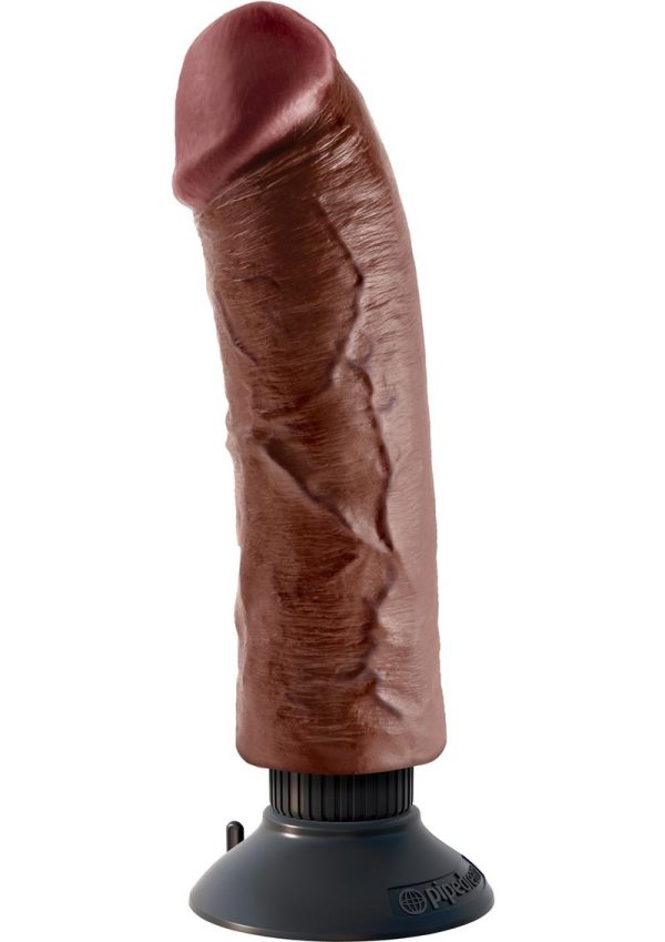 King Cock Vibrating Dildo 8in - Chocolate