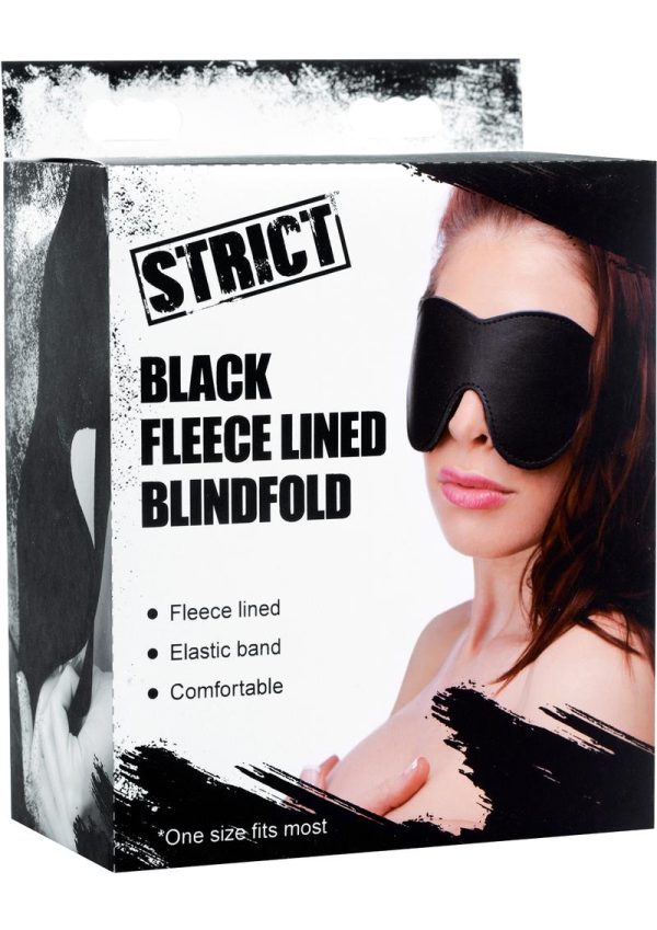 Strict Black Fleece Lined Blindfold - Black