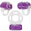 Ring True Cock Ring Set - Clear and Purple