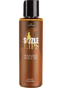 Sizzle Lips Warming Edible Gel Salted Caramel 4.2oz