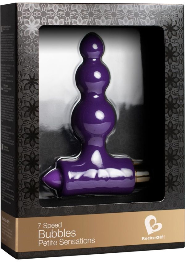 Petite Sensations Bubbles Silicone Vibrating Butt Plug - Purple