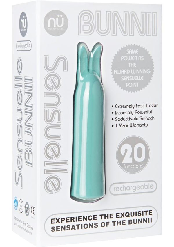 Nu Sensuelle Bunnii Rechargeable Silicone Vibrator - Teal