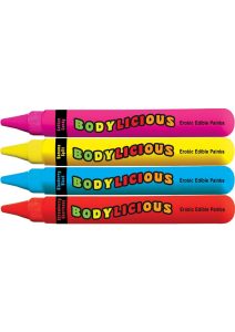 Bodylicious Body Pens Erotic Edible Body Paints Assorted Flavors and Colors 4 Each Per Pack