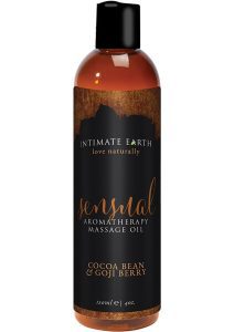 Intimate Earth Sensual Aromatherapy Massage Oil Cocoa Bean and Goji Berry 4oz
