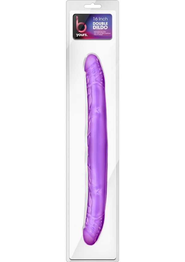 B Yours Double Dildo 16in - Purple