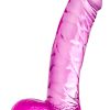 Naturally Yours Ding Dong Dildo with Balls 5.5in - Pink