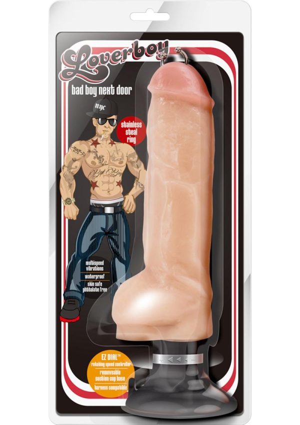 Loverboy Bad Boy Next Door Vibrating Dildo with Balls 13in - Vanilla