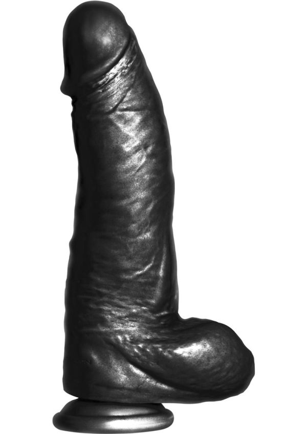 BBC Big Black Cock Phat Boy Realistic Dildo with Balls 10in - Black