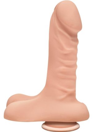 The D Super D Ultraskyn Dildo with Balls 6in - Vanilla