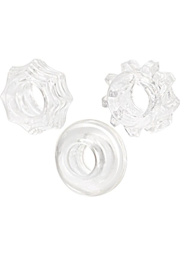 Reversible Ring Set Silicone Cock Ring (3 Piece Set) - Clear