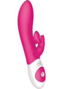 The Rabbit Company The Kissing Rabbit Rechargeable Silicone Vibrator with Clitoral Suction - Hot Pink