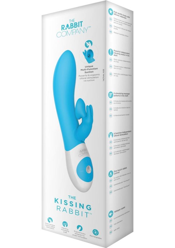 The Rabbit Company The Kissing Rabbit Rechargeable Silicone Vibrator with Clitoral Suction - Blue