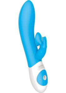 The Rabbit Company The Kissing Rabbit Rechargeable Silicone Vibrator with Clitoral Suction - Blue