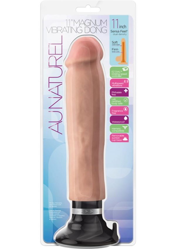 Au Naturel Sensa Feel Magnum Vibrating Dildo 11in - Vanilla