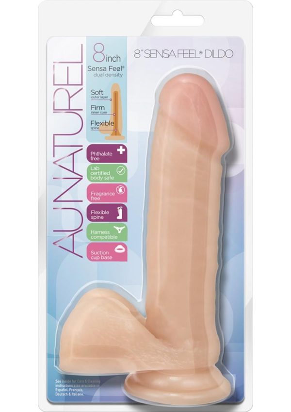 Au Naturel Sensa Feel Dildo with Suction Cup 8in - Vanilla