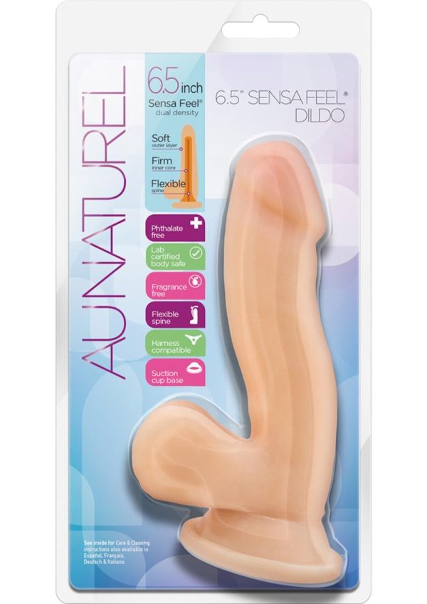 Au Naturel Sensa Feel Dildo with Suction Cup 6.5in - Vanilla