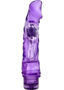 B Yours Vibe 6 Vibrating Dildo 9in - Purple