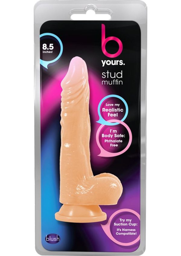 Dr. Skin Silver Collection Stud Muffin Dildo 8.5in - Vanilla