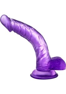 B Yours Sweet N` Hard 7 Dildo with Balls 8in - Purple