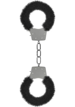 Ouch! Pleasure Furry Handcuffs - Black