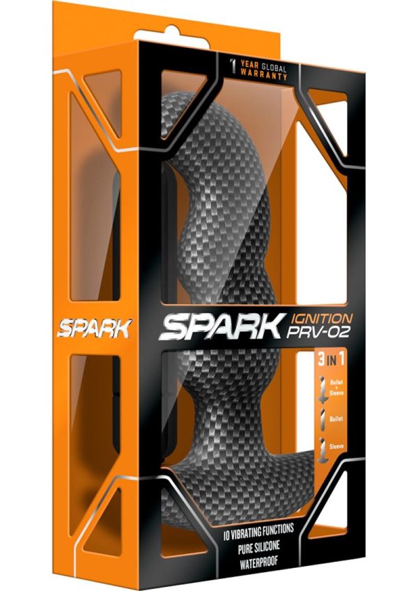 Spark Ignition PRV-02 Silicone Butt Plug - Carbon Fiber