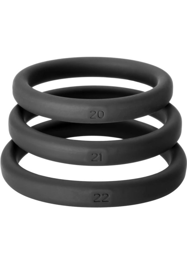 Perfect Fit Xact-Fit Silicone Ring Kit - LG /XL - Black (3 pack)