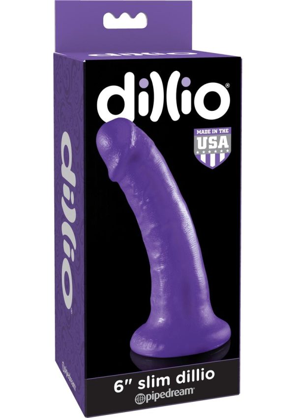 Dillio Realistic Slim Dildo 6in - Purple