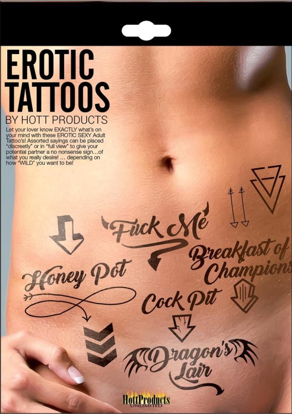 Hott Products Erotic Tattoos Assorted Pack - Black