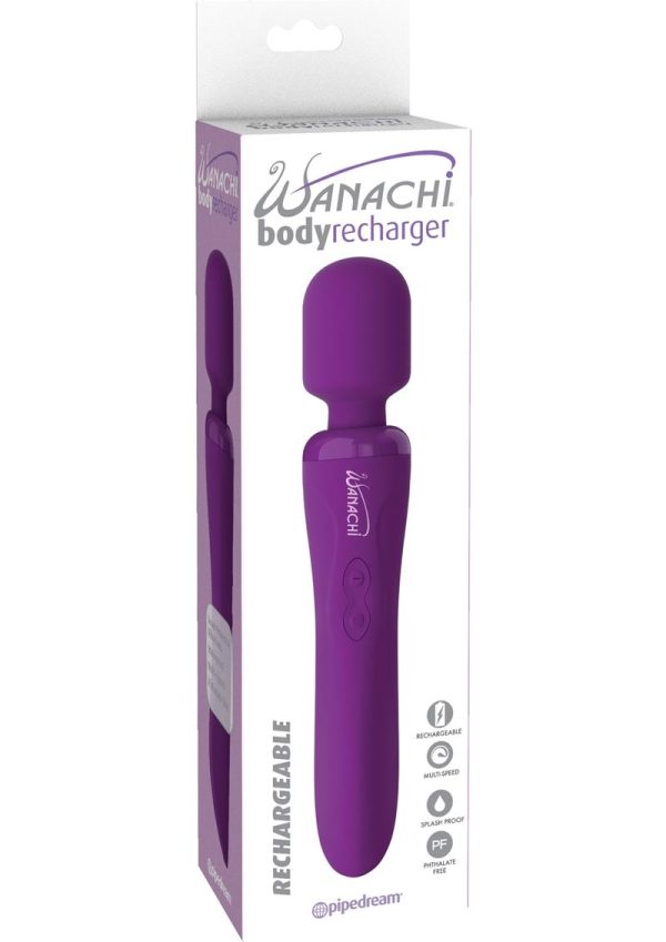 Wanachi Body Recharger Silicone Rechargeable Wand Massager - Purple