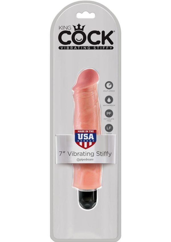 King Cock Vibrating Stiffy Dildo 7in - Vanilla