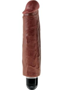 King Cock Vibrating Stiffy Dildo 7in - Chocolate