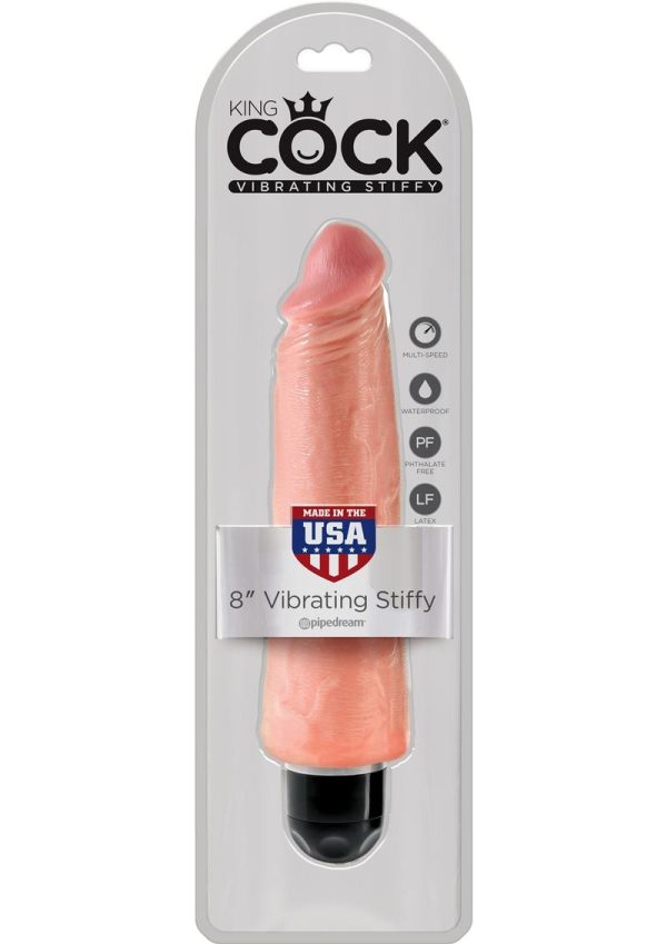 King Cock Vibrating Stiffy Dildo 8in - Vanilla