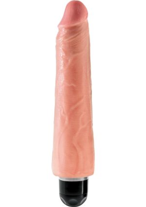 King Cock Vibrating Stiffy Dildo 9in - Vanilla