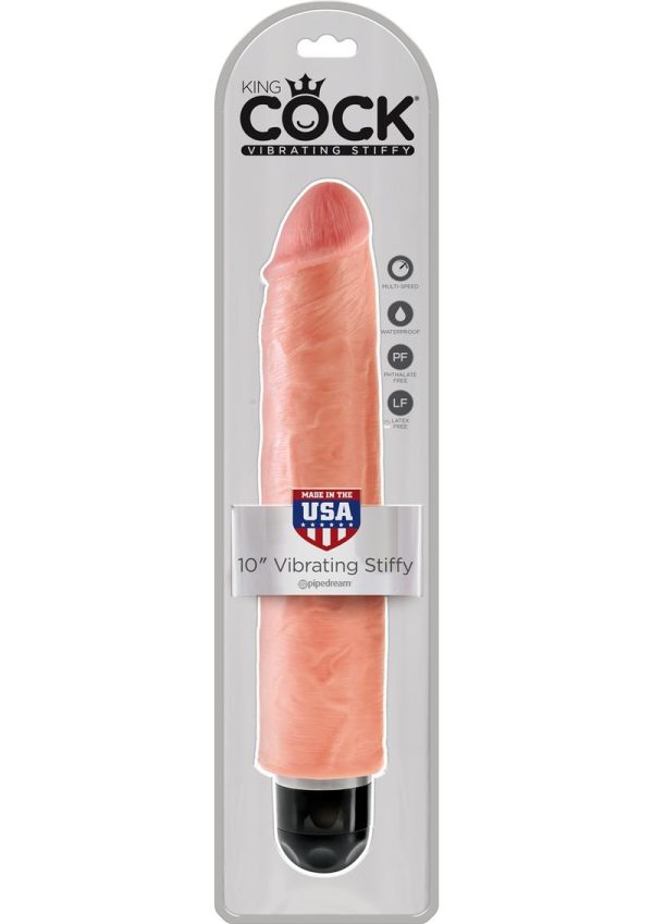 King Cock Vibrating Stiffy Dildo 10in - Vanilla