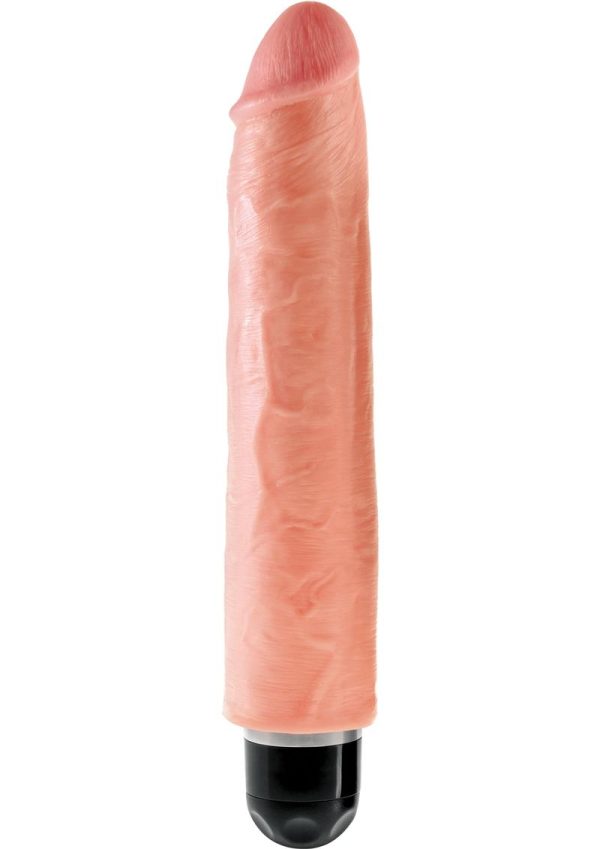 King Cock Vibrating Stiffy Dildo 10in - Vanilla