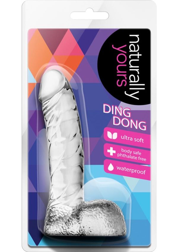 Naturally Yours Ding Dong Dildo with Balls 5.5in - Clear