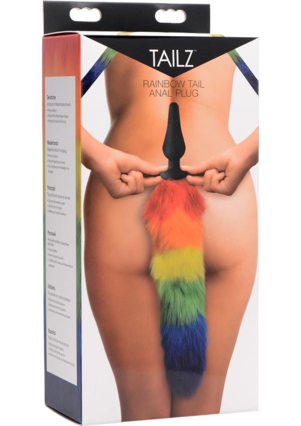 Tailz Rainbow Tail Silicone Butt Plug - Rainbow