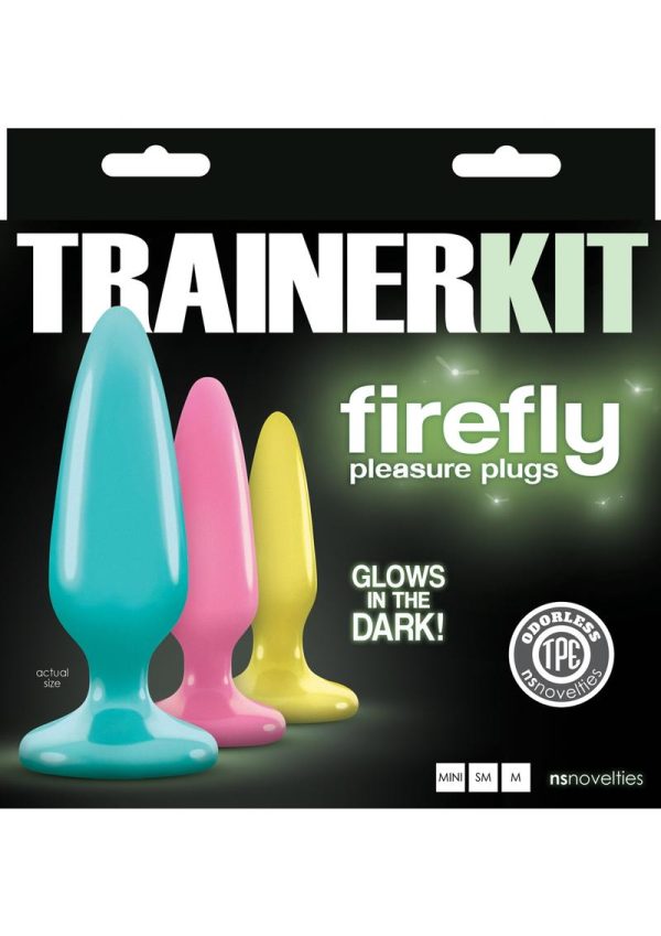 Firefly Pleasure Plug Trainer Kit Butt Plugs Glow In The Dark - Assorted Colors