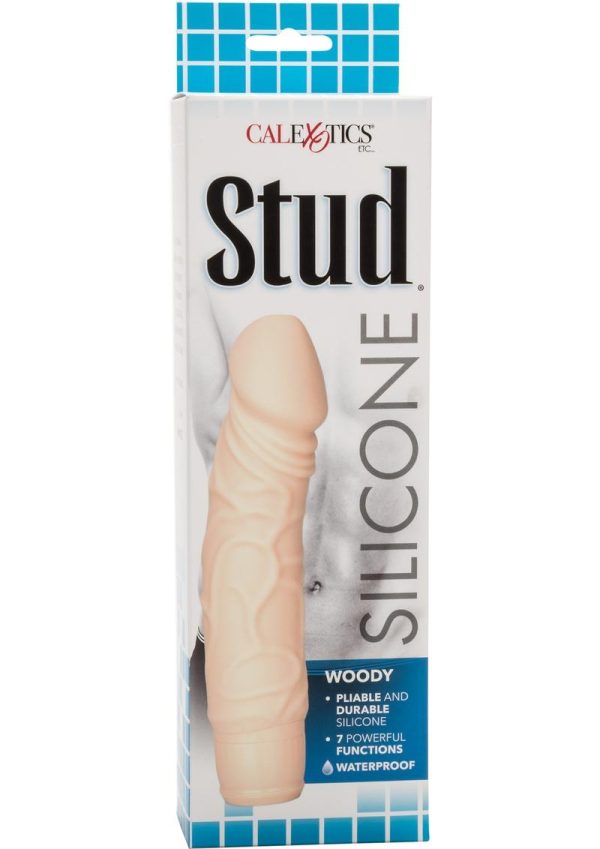 Silicone Stud Woody Vibrator - Vanilla