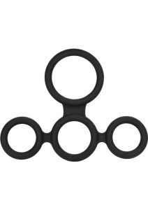 Big Man`s Spreader Silicone Cock Ring - Black