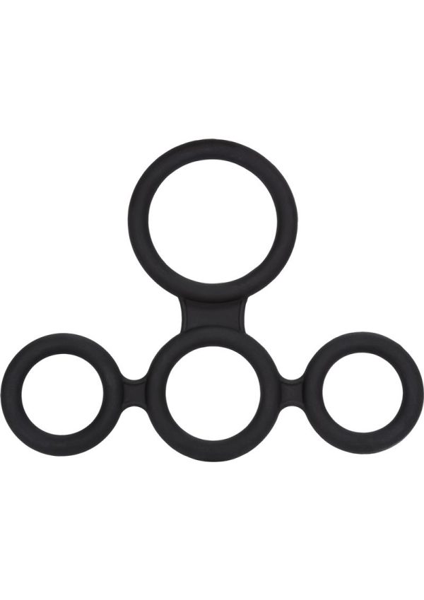 Big Man`s Spreader Silicone Cock Ring - Black