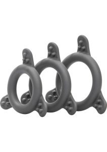 Pro Series Silicone Cock Ring Set (3 Piece Set) - Black